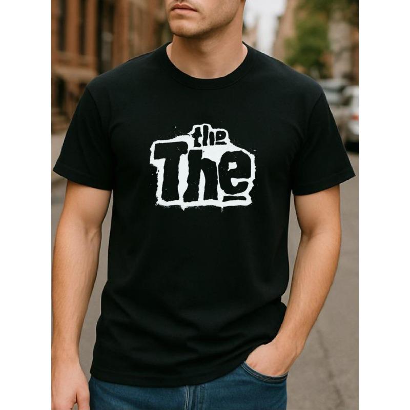 Das Das" Kreativer Graffiti-Stil Letter Print, Rundhalsausschnitt Oberteil, Musterbedrucktes Rundhalsausschnitt T-Shirt, Bequem, Atmungsaktiv, Lässiges Sportoberteil