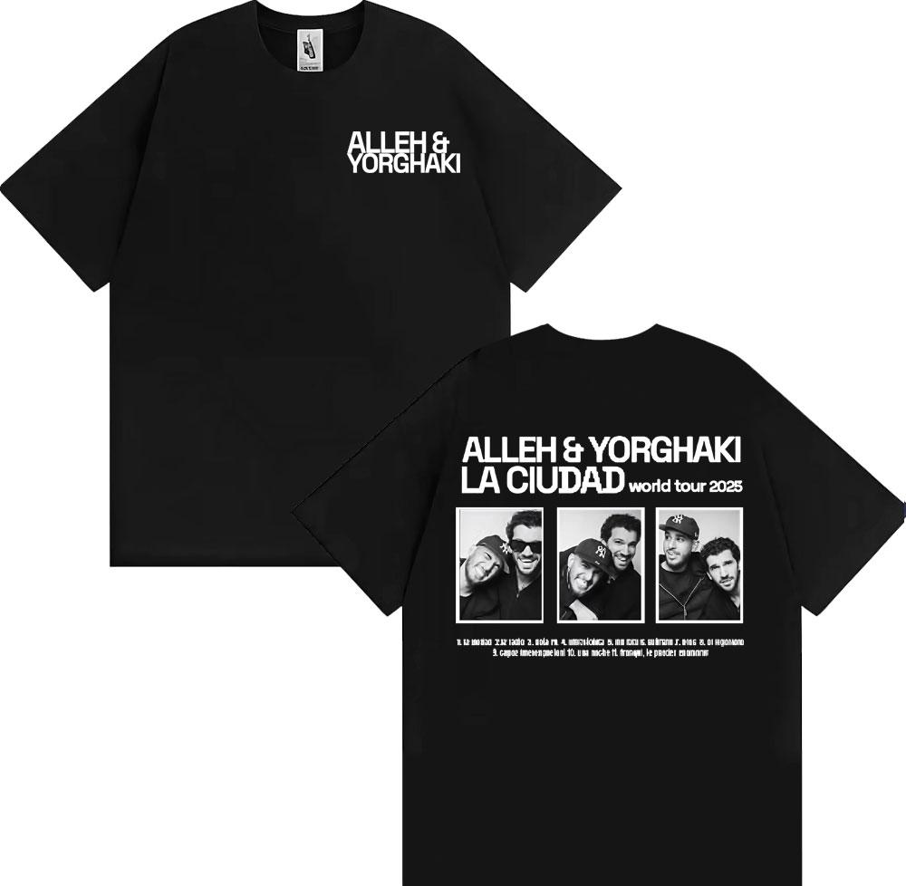 

Alleh & Yorghaki La Ciudad Worid Tour 2026 Merch Tee Shirt Men s Clothing Harajuku Hip Hop Tshirt Vintage Comfort Cotton T-sh... S разноцветный