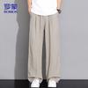 ROMON Men's Summer Thin Linen Tencel Straight Casual Pants