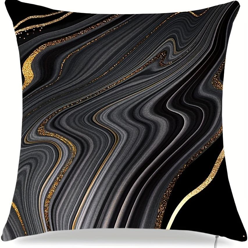 Black Geometric Gold Spots Pillow Cover Ultra Soft Polyester Material Living Room Sofa Back Car Pillow Cover Home Decoration