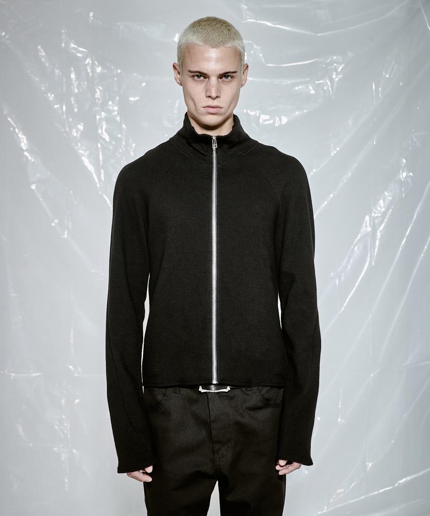AREUBAN Blind Stitch Zip-Up Jacket_Black