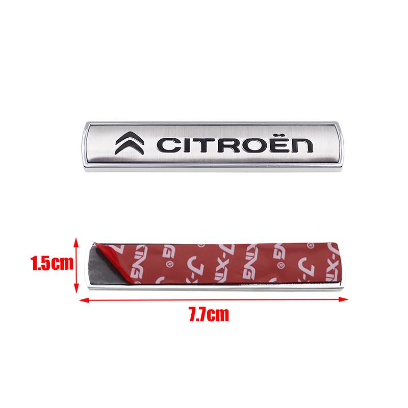 2pcs/1pair New Citroen 3D Logo Metal Car Fender Side Car Door Emblem Car Window Sticker Styling Accessories