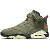 Travis Scott X Air 6 Retro Olive Unisex Sneakers Green Medium-Olive Black-Sail-University-Red CN1084-200