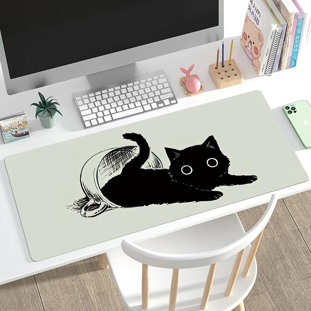 Cute Cat Mouse Pad Large NonSlip Rubber Mousepad Office Accessory Setup Mouspad Mouse Mats Desk Pads Mouse Pads Xxl Table Mats