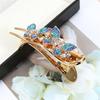 Elegant Crystal Double Flower Hair Claw Hair Grab Duckbill Clip For Women Headdress Hair Accessories Rhinestone Hairpin Headwear