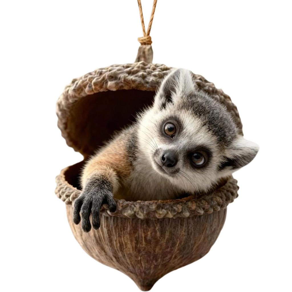 Leśne Ozdoby na Choinkę, Dekoracje Świąteczne, Urocze Ozdoby na Choinkę z Leniwcem, Prezent Dla Zakochanych.(2D)