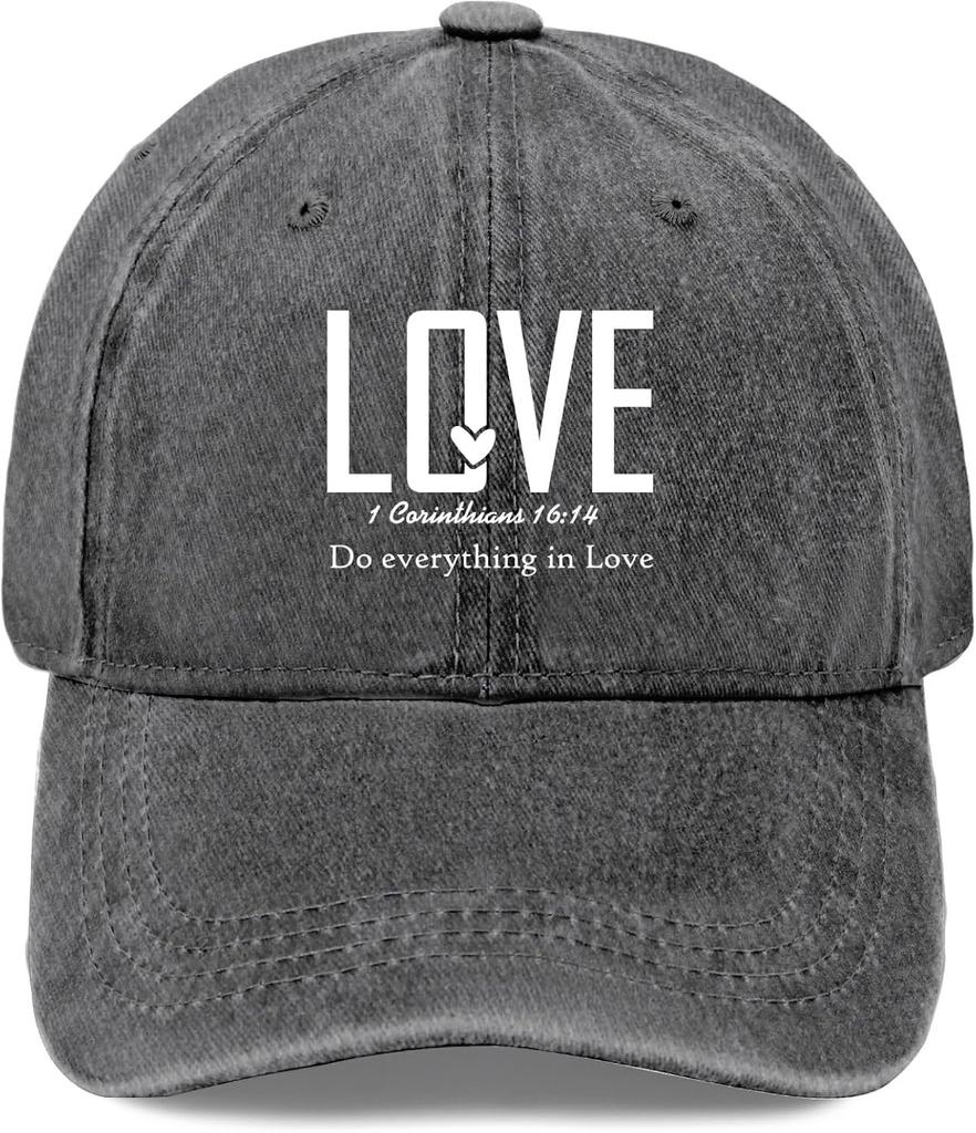 Love 1 Corinthians 16 14 Distressed Baseball Cap Washed Polyester Casual Adjustable Adult Hat