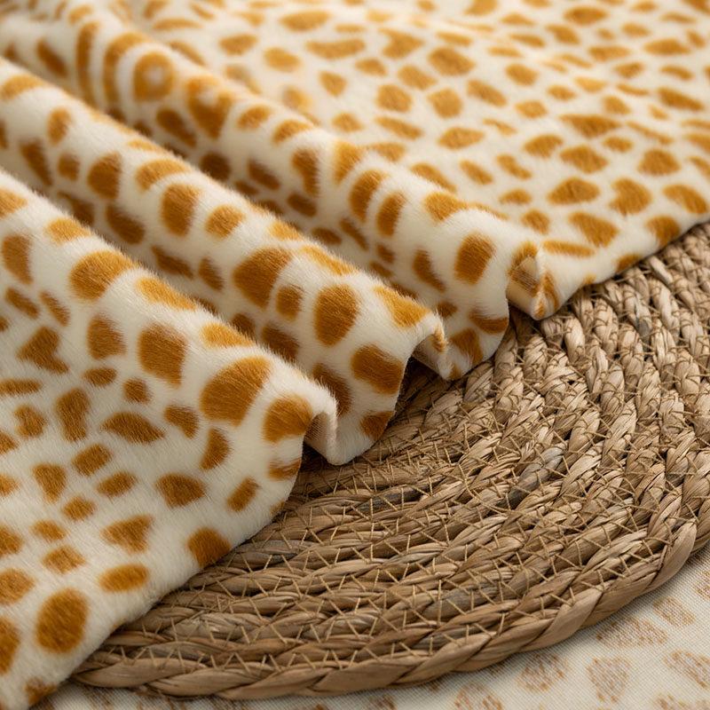 50cm Imitation Leopard Print Pattern Plush Animal Synthetic Fur Fabric for Clothing Background Cloth Carpet Cushion DIY Fabric