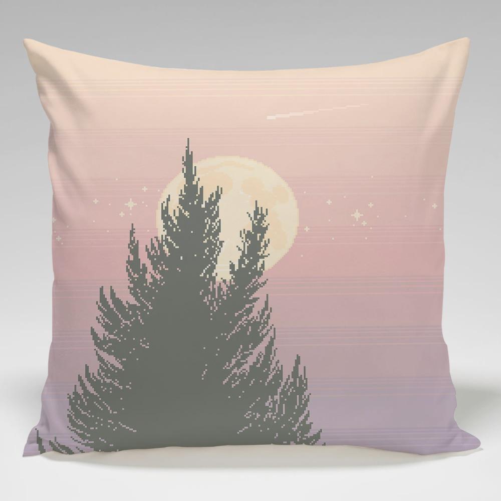Night Sky Moon Print Bedroom Bedside Tatami Back Pillowcase Small Fresh Pillow Case Student Nap Pillow