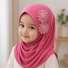 Ethnic-Style Patterns Girls Prayer Hat Turban Solid Flowers Head Wrap Gift Children Hijab  Girls