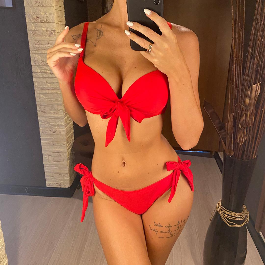 

fashion 5 Colors Knotted Push Up Bikini Swimsuit Female Swimwear Women Two-pieces Bikini Set With Bra Cup Bather Bathing Suit Swim