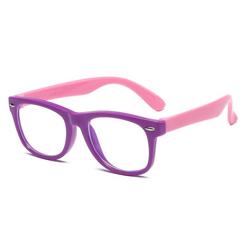 Anti Blue Light Kids Glasses Children Square Optical Eyeware Boy Girls Square Computer Transparent Eyeglasses Silicone Frame