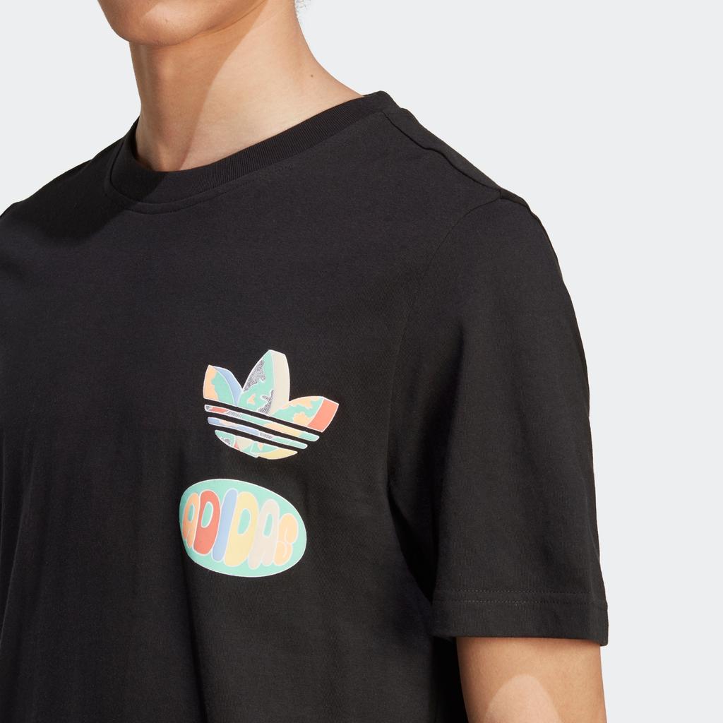Adidas Originals Trefoil Enjoy Graphic Tee Cartoon Letter Logo Print Sport Short Sleeve T-Shirt Men Tops Black IT8183