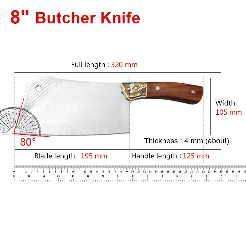 Hand Forged Kitchen Knives Chop Chicken Cleaver Meat Vegetables Boning Butcher Knife Wood Handle Chef Cooking Cleaver Knife
