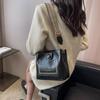 Schulter-Crossbody-Taschen im Vintage-Stil für Damen, einfarbig, große Kapazität, Eimertasche, luxuriöse Designer-Geldbörsen und Handtasche