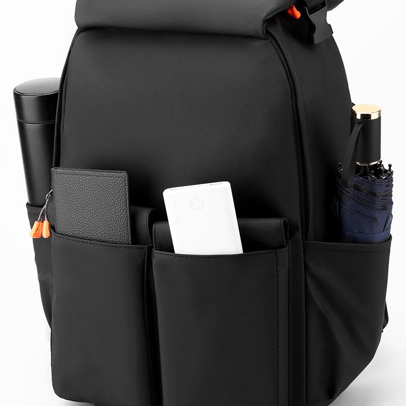 Men's Backpack Large Capacity Student Schoolbag Travel Backpack Solid Color Computer Bag