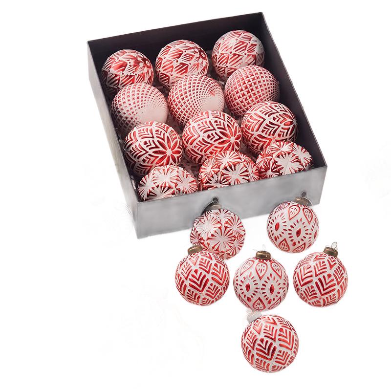 Retro 8cm Christmas Ball Set: 12 Decorative Ornaments for Festive Scenes and Tree Decoration