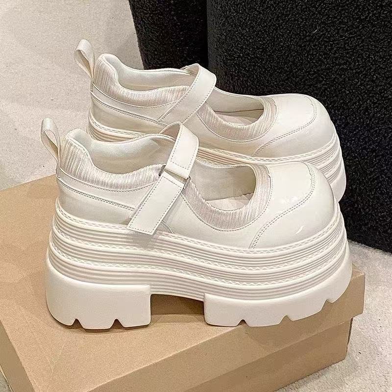 High heels muffin platform main wedding dress wedding bride shoes one word buckle years Mary Jane shoes adult
