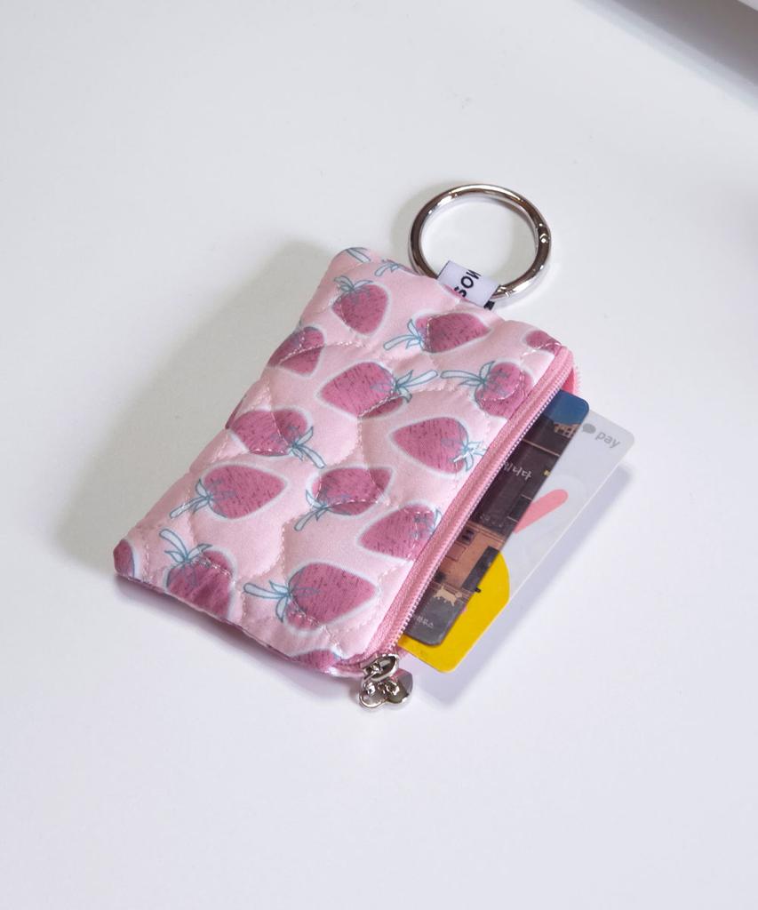 Soworlian O-Ring Zipper Card Pouch_Lovely Strawberry