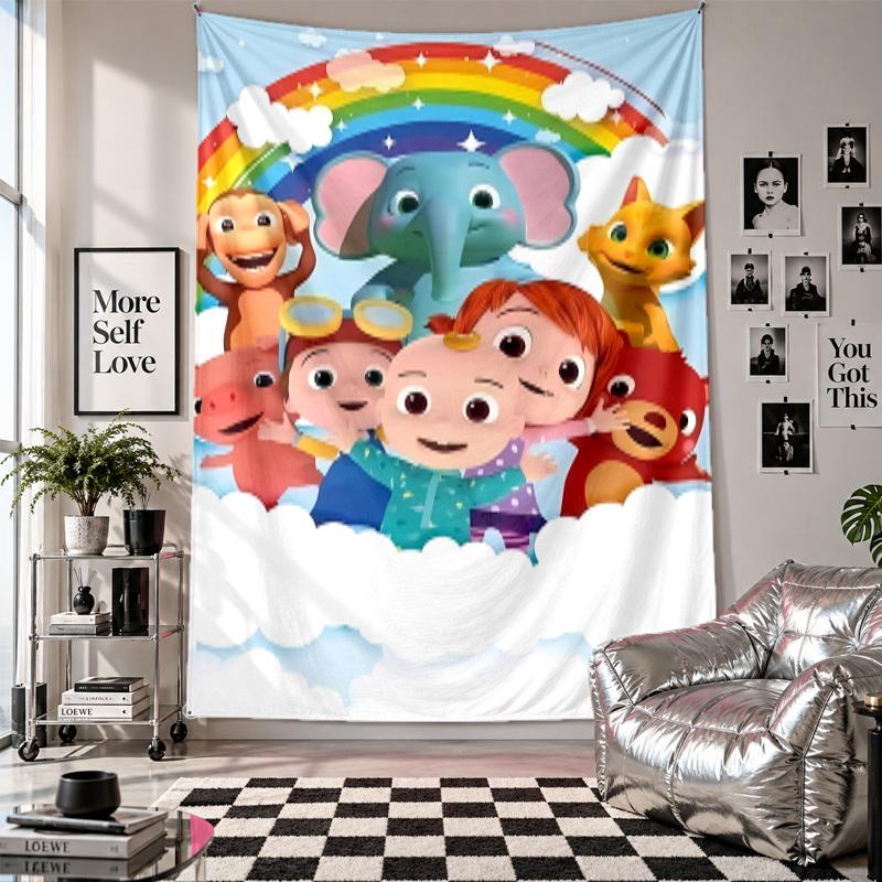Wall TapestryCocomelon Art Hanging Cloth Decorative Background Cover for Room Decoration