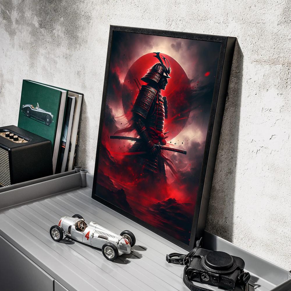 Japanese Warrior Samurai Whitepaper Poster HD Quality Poster Wall Art Painting Study Room Wall Decor