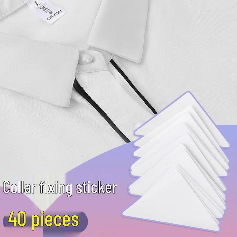 Polo Shirt Collar Shaping Stickers - No Curl Edges, Invisible V-Neck Fixing.