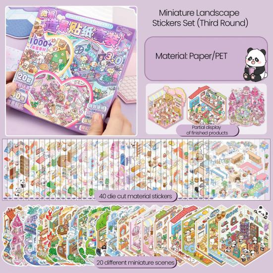 DIY 3D Scene Sticker Collection Book for Kids Adults Make Your Own Shop House Stickers for Relief Stress Pass The Time