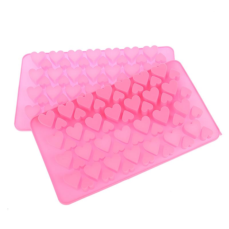 Silikonová forma ve tvaru srdce s 56 dutinami, tácek na kostky ledu, diy čokoládová fondánová forma, 3D pečivo, želé sušenky, pečení, zdobení dortů, nástroje
