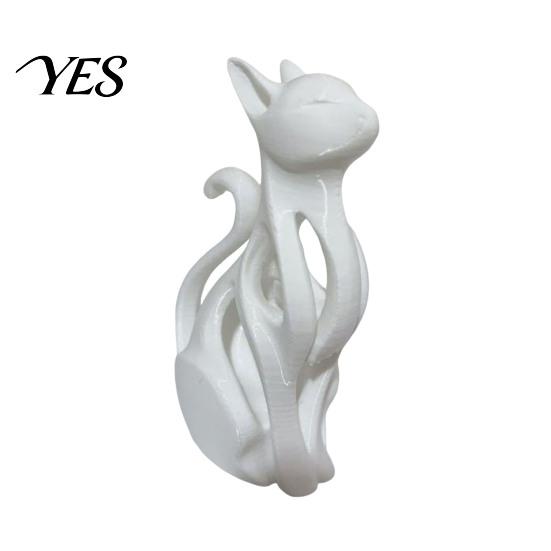 Hollow Cat Decoration 3D Printed Figurine, Modern Black White Kitten Statue, Shape Figurine Artistic Animal Sculpture Desk Decoration, Gift for Lovers