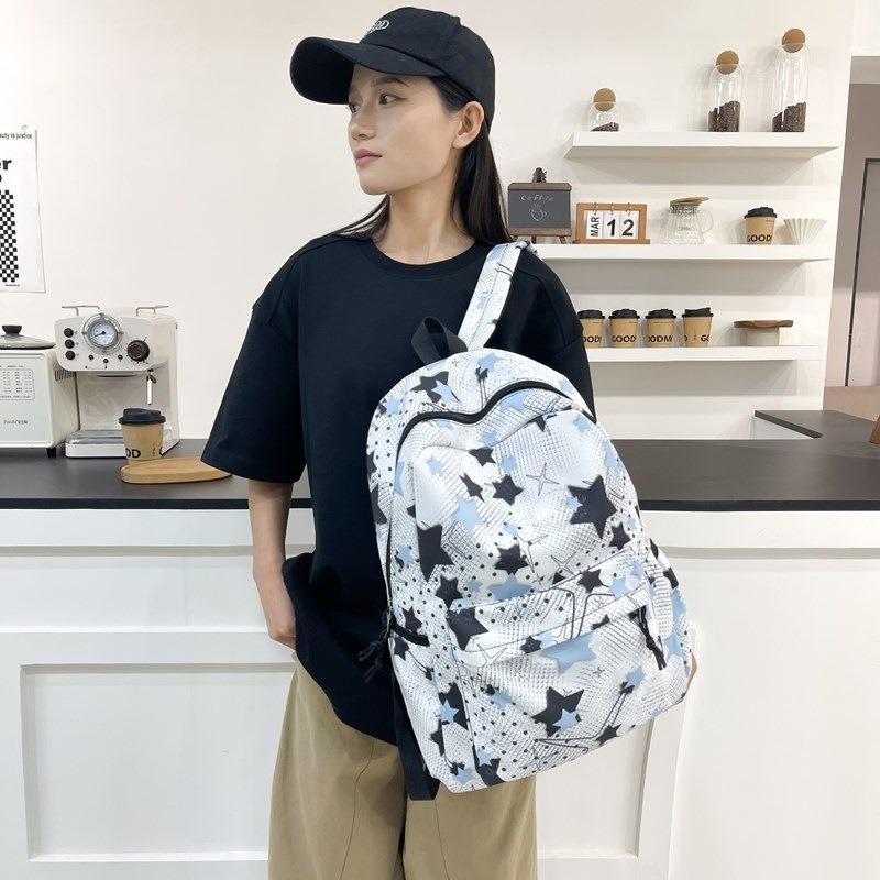 Large Capacity Backpack Wind High Value Star Men and Women Backpack Trend Travel Backpack Leisure Student Schoolbag