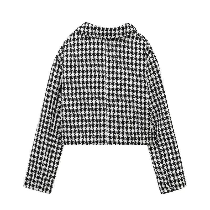 Ur Za Cos 2022 Autumn and Winter European and American Style New Women Houndstooth Short Suit Set 2010911 064