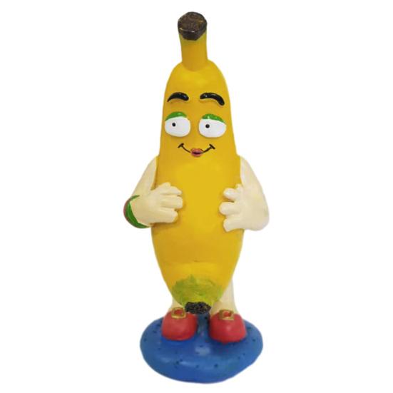 Mini Banana Figurine Ornament, Funny Banana Man Desktop Decoration with Happy And Angry Expressions, Resin Cute Collectible for Home Office Gift