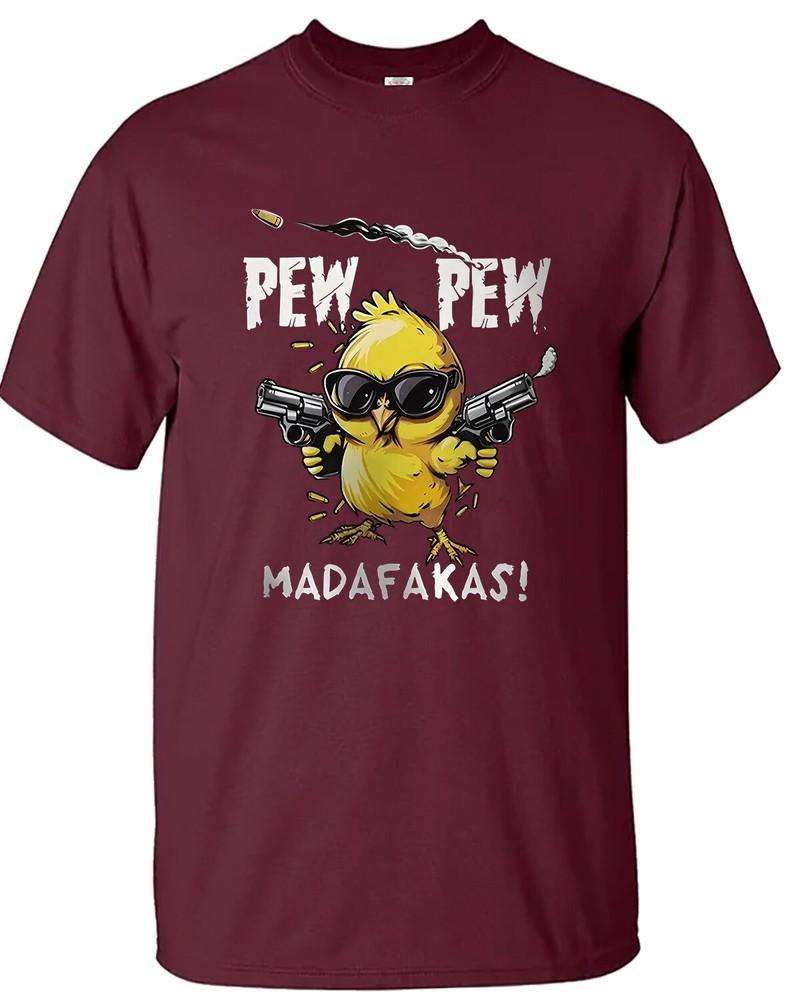 New pew pew madafakas tshirt crazy duck funny novelty retro xmas gift tee top