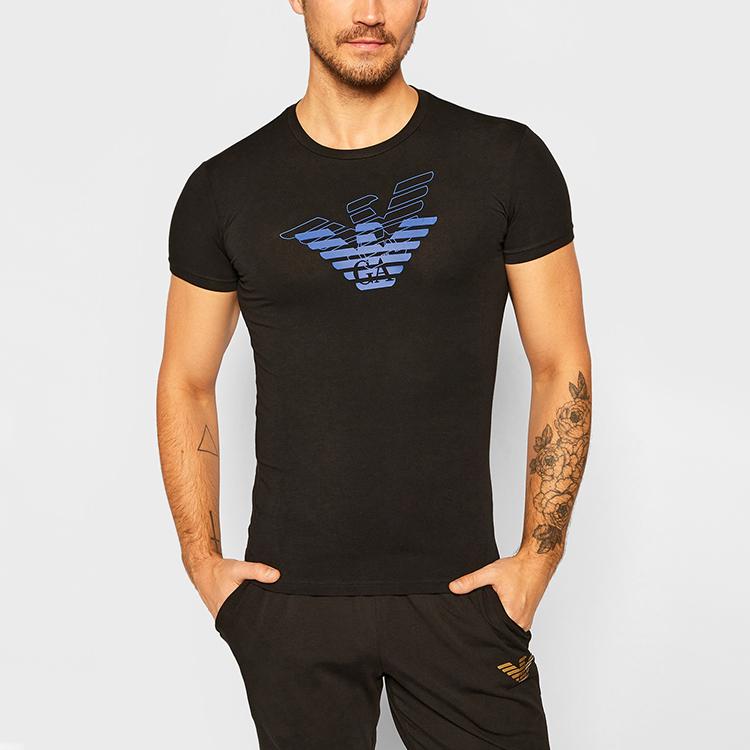 Emporio Armani Ss21 Eagle Logo Short Sleeve T-Shirt Men Tops Black 111035-0A725-00020
