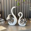 Crystal Ball Couple Swan Decoration for Modern Luxury Home Entrance, Living Room, Wine Cabinet, TV Stand, Wedding Gift