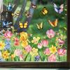 2026 Spring Window Stickers: Butterfly Flowers & Hummingbirds, Double-sided Glass Decoration for Living Room