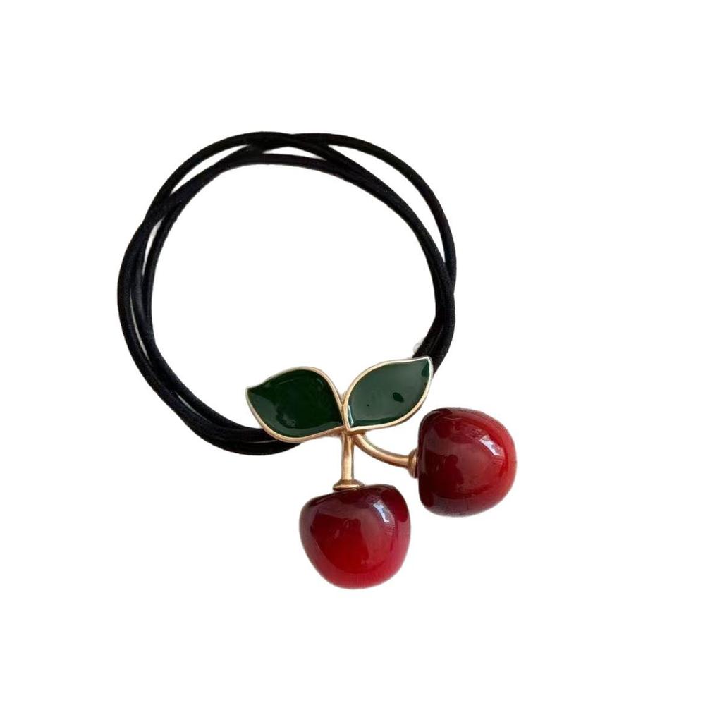 Elegantes Kirschdesign Haargummi: Süßer, vielseitiger und langlebiger Haargummi für Mädchen