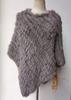 2022 Autumn/Winter Handmade Real Rabbit Fur Knit Triangle Shawl & Women's Pullover Cloak