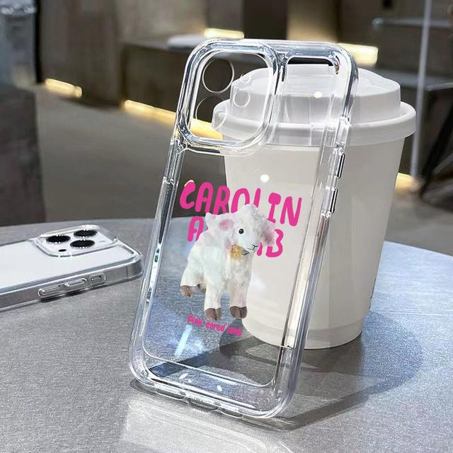 Husă de telefon drăguță Rubbit transparentă pentru Iphone 12 13 11 14 Pro Max 7 8 Plus Xs Max X Xr Se 2020 2022 Crystal Abstract Husă din spate moale