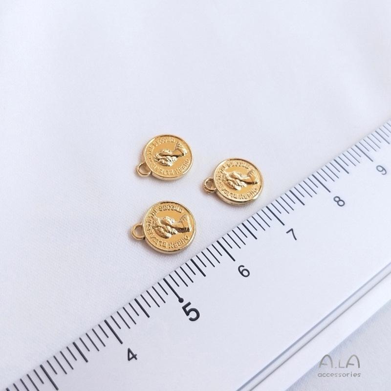 14K Gold-Filled Color-Preserving Queen Elizabeth Coin Pendant Charm for DIY Jewelry