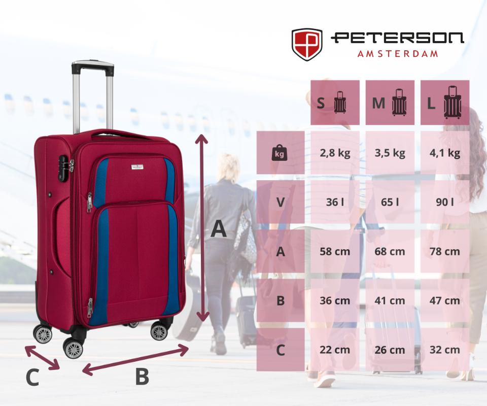 PTN 5209-SET-9265 Burgundy-Navy Suitcase Set