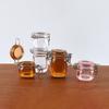 2 Pcs Miniature Storage Jars Doll House Mini Transparent Jar with Lid