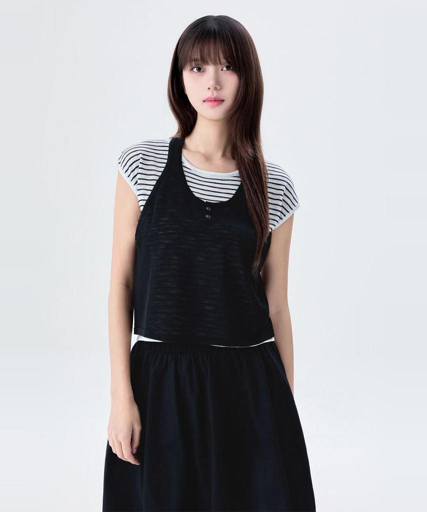 MIXXO Halter Neck Layered Cap Sleeve Knit_Miwkag909T