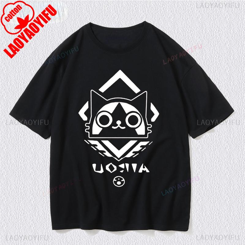 Korea Style Cartoon Printed Unisex Tops Japan Game Fans Monster Hunter Cos Otaku Tshirt Cotton Cool Summer Hipster Hip Hop Tees