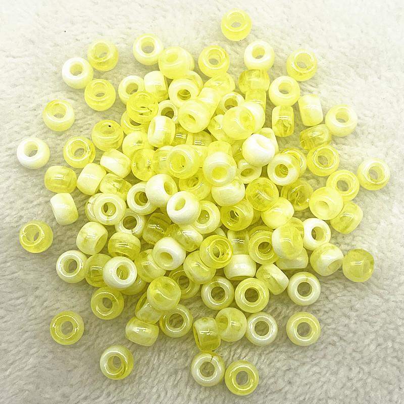 50pcs 8X6mm Big Hole Acrylic Beads Spacer Loose Beads for Jewelry Making DIY Accessories (hole:4.5mm)
