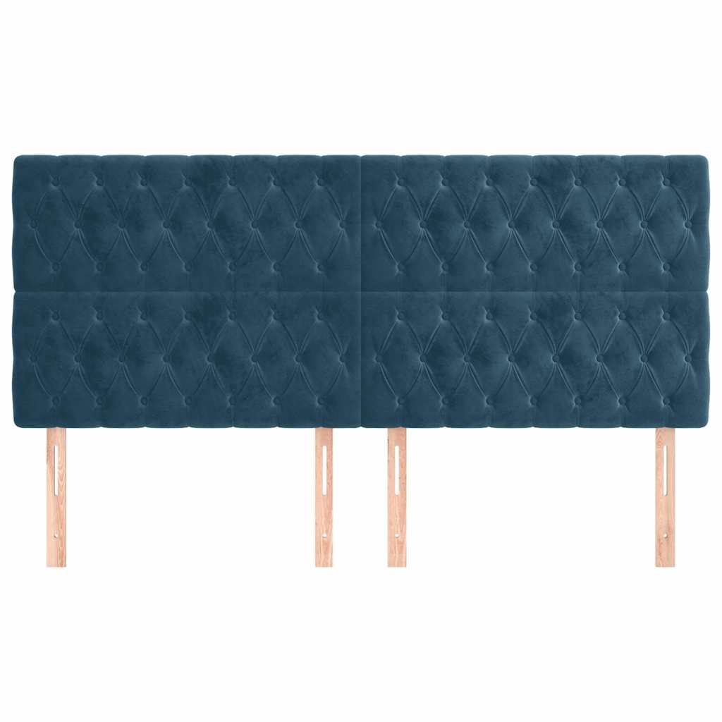 vidaXL Kopfteil Dunkelblau 200 x 7 x 118/128 cm Samt
