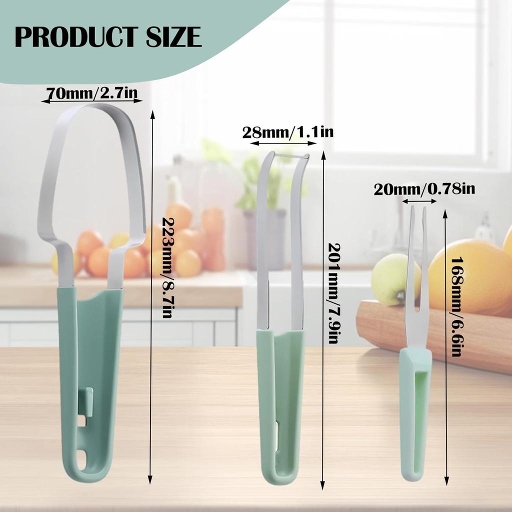 3-in-1 Watermelon Cutter Slicer Tool,Stainless Steel Watermelon Cutter Watermelon Popsicle Cutter Mold Watermelon Fork Fruit Cutter Tool for Kitchen