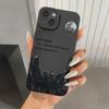 Custodia per Telefono Nera Stile Gotico con Labbra per iPhone 15 14 13 12 11 Pro Max XS X XR 7 8 Plus SE 2020 Mini Cover Morbida in Silicone Antiurto