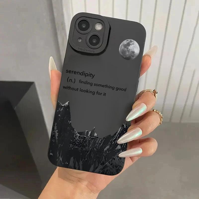 Custodia per Telefono Nera Stile Gotico con Labbra per iPhone 15 14 13 12 11 Pro Max XS X XR 7 8 Plus SE 2020 Mini Cover Morbida in Silicone Antiurto