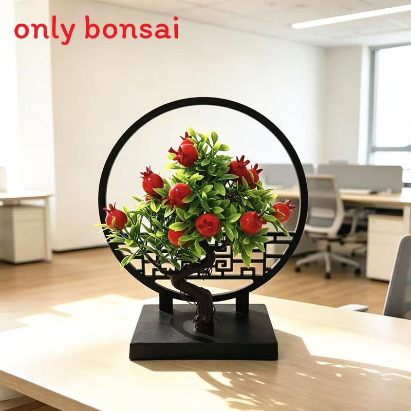 New Chinese Style Screen Divider With Small Fruit Faux Plants For Home Decor And Gifts
